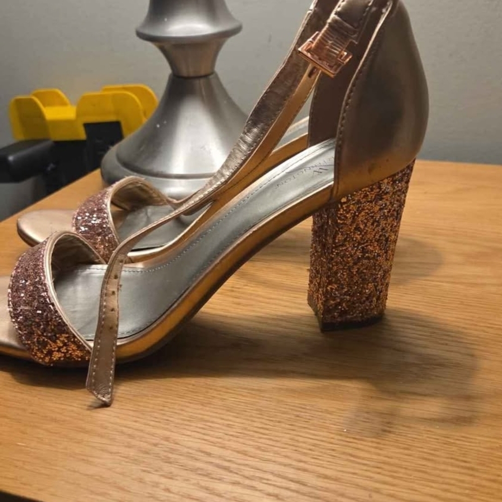 Worthington Gold and Pink Glitter Heels